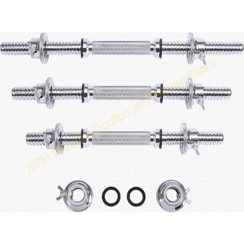 30 35 40 45cm Electroplate Dumbbell Bars With Nuts Standard Threaded 25mm Home Dumbbell Handle Gym Fitness Durable Exercise Bars