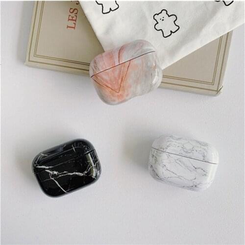 GTWIN Cute Marble Pattern Earphone Case For Apple Airpods Pro Hard PC Wireless Headphone Protective Case For AirPods Pro