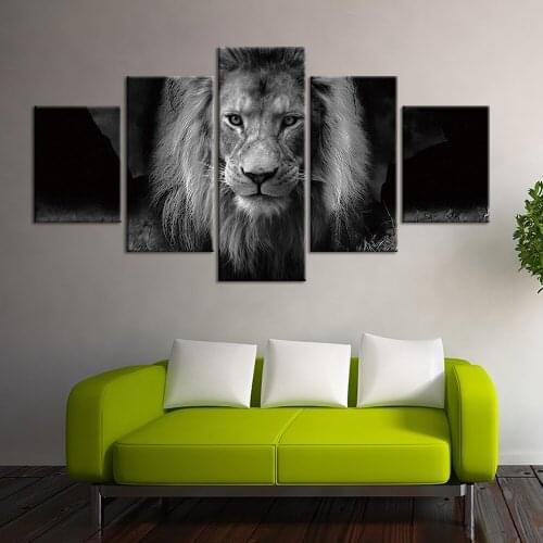 Canvas Painting Modern 5 Pcs HD Prints Art Posters Artwork Wall Art animal lion Pictures for Living Room Home Decoration