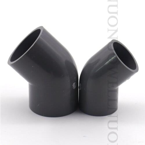 1pcs PVC Elbow Joint I.D Size 20~200mm PVC Pipe 45 Degree Elbow Connectors Water Supply Tube Joint PVC Pipe Fittings Adapter