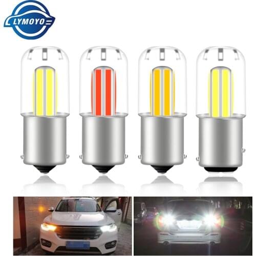 2PC BA15S LED1156 S25 P21W 1157 BAY15D P21/5W COB Car LED Turn Signal Light Reverse Backup Lamp Tail Brake Bulb White Red Yellow