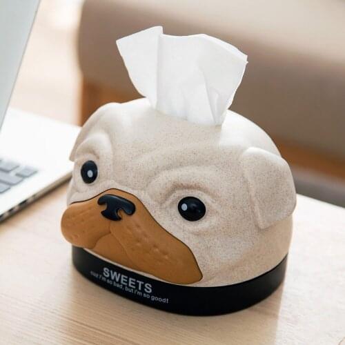 Lovely Bobby Dog Tissue Box Napkin Holder Desktop Paper Storage Case Kids Gifts Home Office Decoration