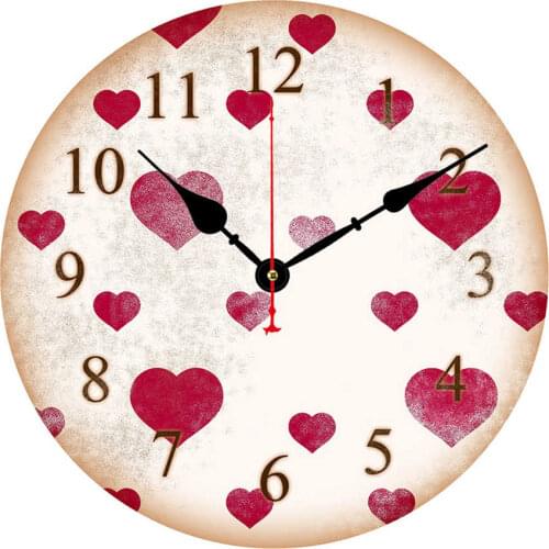 Creative Love Gift Wall Clock Living Room Art Red Heart-shaped Wall Clock Timelike DIY Large Clock Hands Needles Wall Clocks