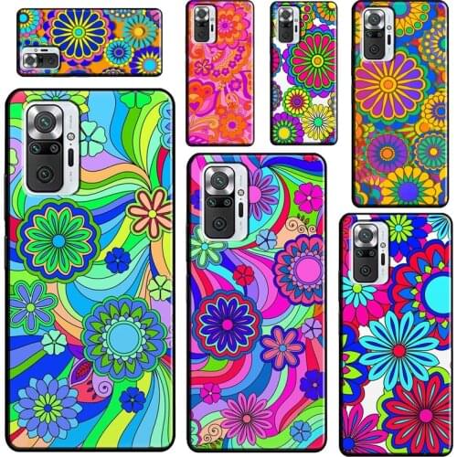 Psychedelic Flowers Soft Case For Xiaomi Redmi Note 10 8 9 Pro 8T 9S Phone Cover For Redmi 9 9A 9C 9T 8A K40