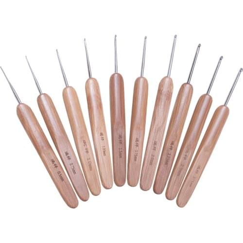 LMDZ 10pcs/Set 0.5mm-2.75mm Bamboo Knitting Needles Set Home Portable Sweater Knitting Multi Size Ergonomic Sewing Tools