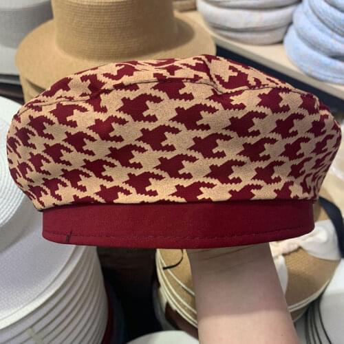 2021 New Autumn Winter Plaid Beret Hats For Women French Berets Fashion Female Houndstooth Berets Black Berets Boina Mujer