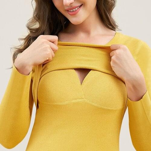 Women Nursing Clothing Pregnant Velvet High Round Neck Confinement Clothes Thicken Maternity Breathable Sweat Warm Comfortable