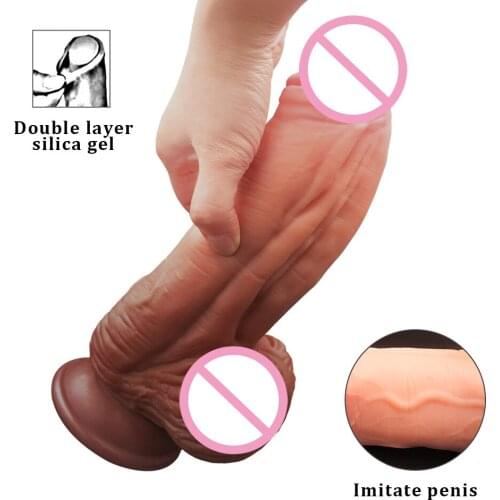 24.5*8cm Huge Silicone Realistic Dildo Sex Toys Soft Penis Suction Fake Dick Females Masturbation Sex Tools for Women Consolador
