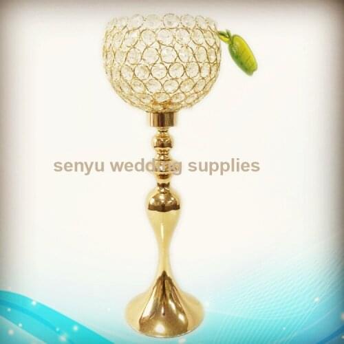 10pcs wholesale tall gold candelabra wedding Crystal Chandelier Centerpiece senyu0489