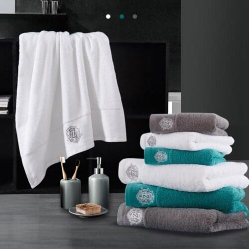 High Quality Embroidery Cotton Towels Solid Color For Hotel And Adults Face Towel Gift Towels 40x80cm 180x80cm