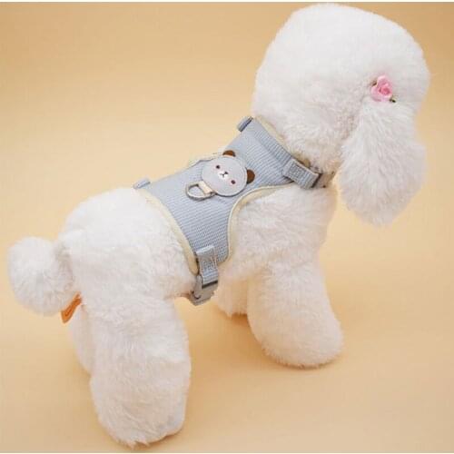 Bear Net Cloth Chest Back Clothes-Style New Lattice I-shaped Dog Leash Cat And Dog Supplies Leash Accessories