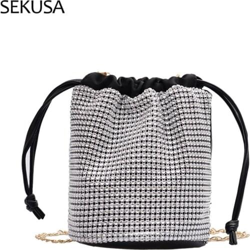 Luxury Diamond Lipstick Acrylic Party Evening Bag Clutch Bag for Women Fashion Shoulder Chain Bag Ladies Handbag Purses