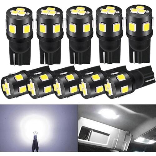 A pack T10 W5W Led Bulbs 168 194 6000K White Car Interior Lights Signal Lamp Dome Reading Clearance Light Auto Car Lights 12V