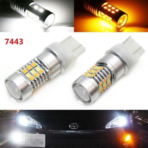 High Power White/Amber Dual Color 1157 3157 7443 7444 Switchback LED Bulbs For Front Turn Signal Lights,By SAMSUNG SMD Chips LED