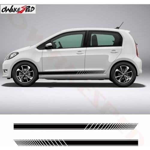For-Skoda CITIGO Vinyl Decal Car Sport Styling Side Stripes Skirt Decor Sticker Vehicle Auto Body Exterior Accessories