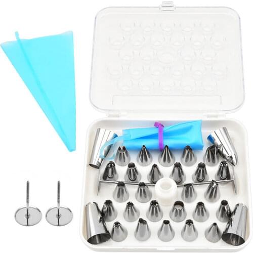 36pcs Cake Tools Pastry Nozzles Set For Confectionery Cakes Decoration Pastry Socket Silicone Piping Bag Baking Pastry Bags Kit