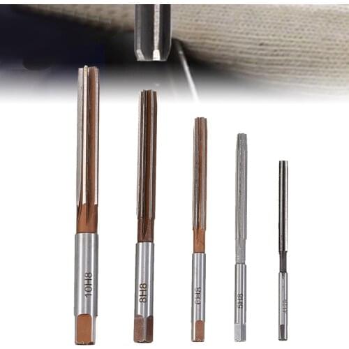 5pcs Precision Hand Reamer H8 Chucking Engineering Reamer Straight Shank 6 Flutes Milling Cutter Tools 4mm/5mm/6mm/8mm/10mm