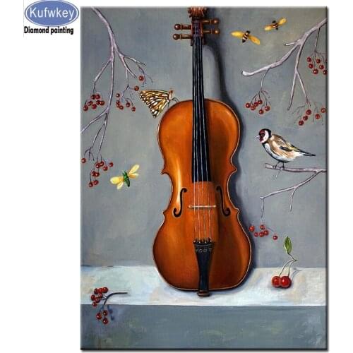 5D DIY Diamond Painting violin birds Diamond Embroidery Sale Full Diamond Cross Stitch 3d Picture Scenery Home Decoration