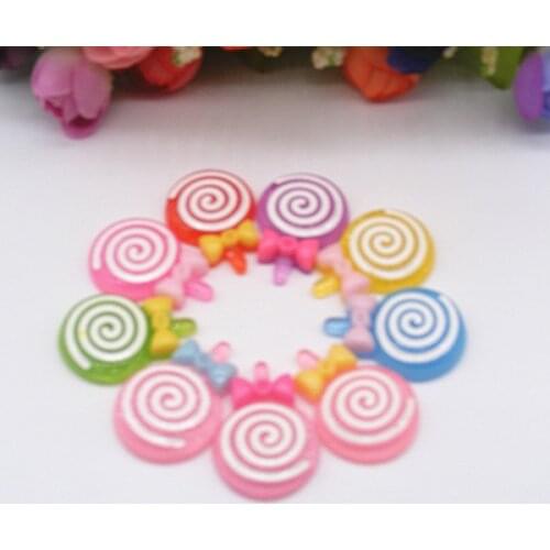 50 X Lollipop Beads Small Pearly-lustre Resin Lollipop Phone DIY Embellishment Craft Hair Ornaments DIY Accessories