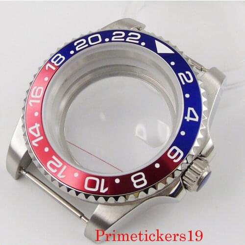 40mm BLIGER stainless steel watch case fit NH35 automatic movement unidirectional bezel alloy bezel insert seeing case back