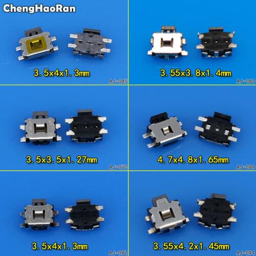 ChengHaoRan 10pcs Micro Switch smd 4pin New Switch Button Key for Mobile Phone