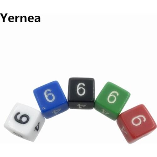 5Pcs/Lot 16mm Digital Dice High Quality Acrylic Square Corner Multicolor Dice Games Dice Entertainment Board Game