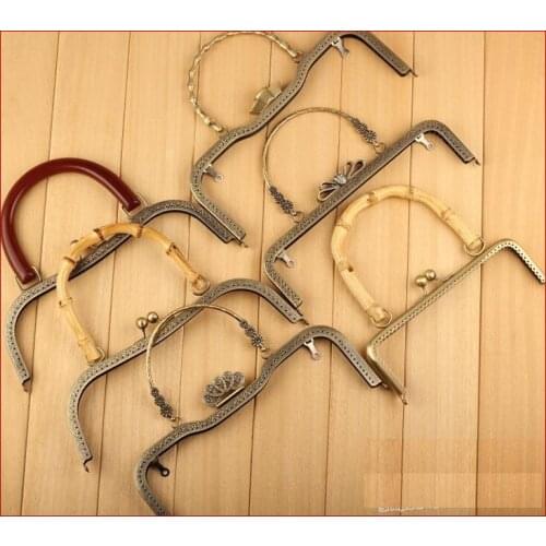 D5 DIY Purse Handbag Handle Coin Bag Metal Kiss Clasp Lock Frame Handle Arch For DIY Purse Bag Fashion Handle 2pcs