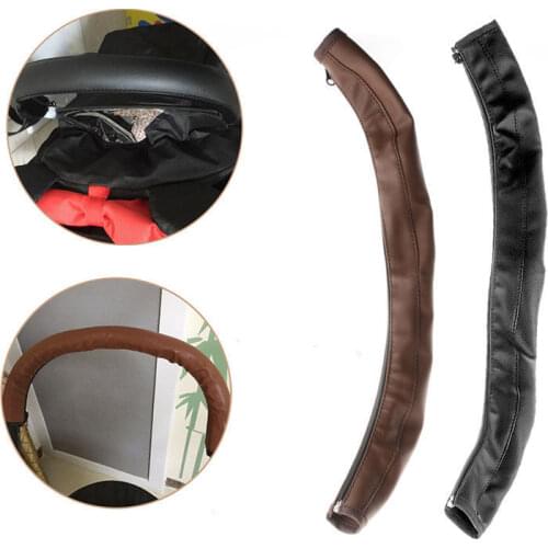 Hot! Baby Pram Pushchair Stroller Armrest Case Handle PU Leather Protective Cover Black/Brown