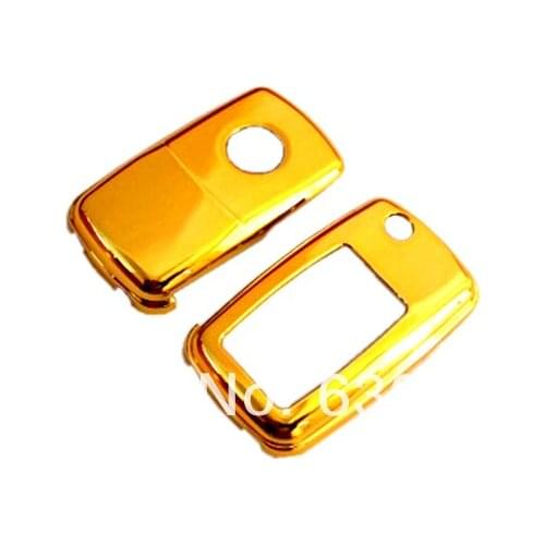 Gold Plated Chrome Remote Key Protection Case for VW Golf Jetta Polo Passat