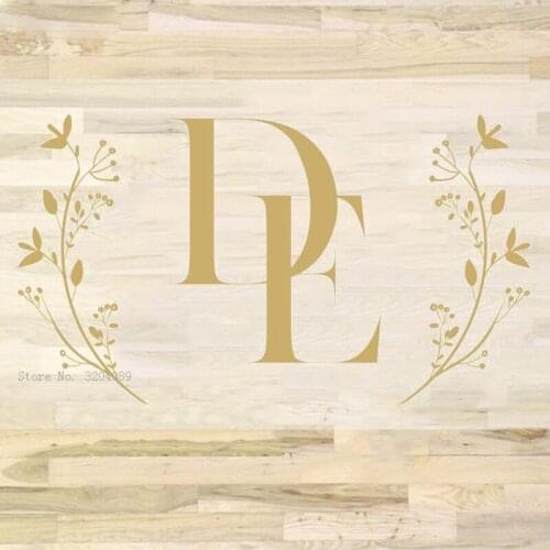 Custom Two Initials Wedding Floor Stickers Dancing Decals Personalized Name and Date Part Murals Removable YT6284