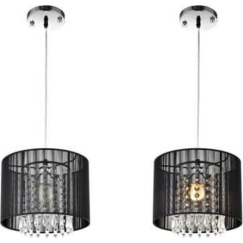 Modern Black Silver Brushed chandelier led lamps LED Crystal Chandeliers living room lustre lighting pendant WJ121019