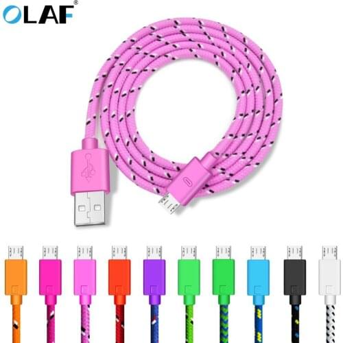 OLAF Micro USB Cable 1m 2m 3m Nylon Braided Fast Charging Cable For Samsung S7 Xiaomi LG Huawei Tablet Android USB Charger Cord