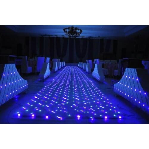 Fashion White Plastic Wedding Aisle Runner Luminous Floor Bar Club T Station Stage Decoration LED Carpet Free Shipping
