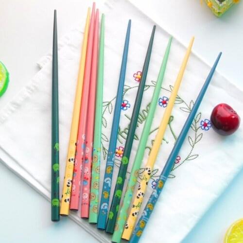 Set of 5 Pairs Sushi Sticks Japanese Natural Handmade Bamboo Wood for Cat Food Flower Multicolor Wooden Chopping Sticks korean