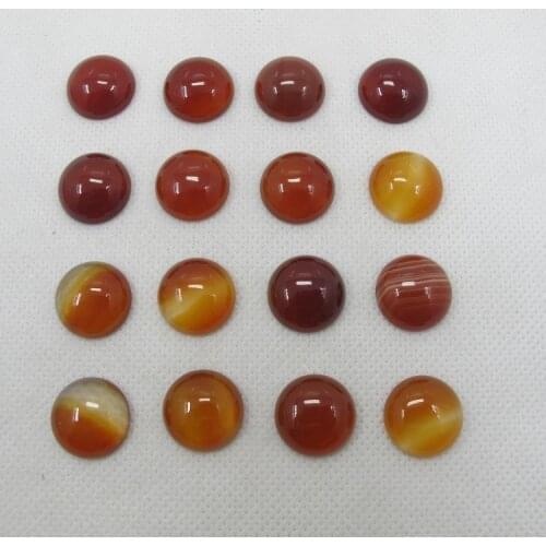 Natural Red Agat e Carnelian 15mm Round Gem stone Jewelry Cabochon Ring Face 10pcs/lot