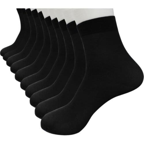 10 Pairs Bamboo Fiber Ultra-thin Elastic Silky Short Silk Stockings Men Socks Breatheable Man Long Male Sock Slippers Meias New
