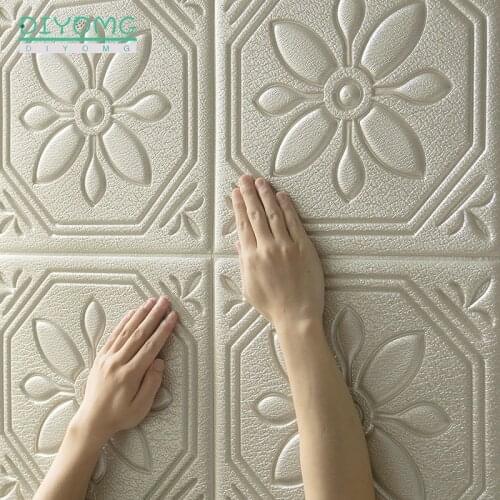 New Self-adhesive Wallpapers for Living Room Bedroom Roof Ceiling Wallpaper 3D TV background Decor Wall Stickers Foam Wallpaper