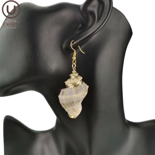 UKEBAY New Conch Drop Earrings For Women Natural Shell Jewelry Earring Handmade Luxury Boho Earrings Festival Gift Wholesale