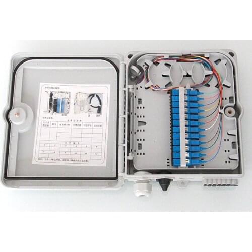 FTTH 12 Cores Termination Box Fiber Optic FTTH Box Fiber Optic Distribution Box with 12pcs Adaptor and Pigtails