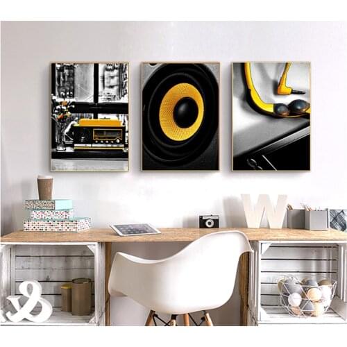 Inkjet print poster canvas factory wholesale simple modern black and white modern music living room bedroom decorative painting