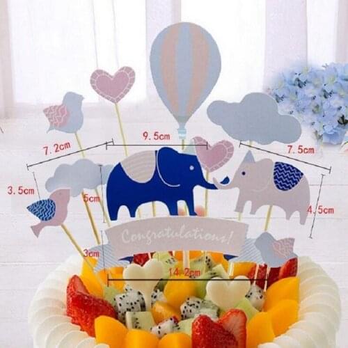 Festival supplies cake toppers cartoon lovely paper cards banner for Cupcake Wrapper Baking Cup birthday tea party decor DIY Wh