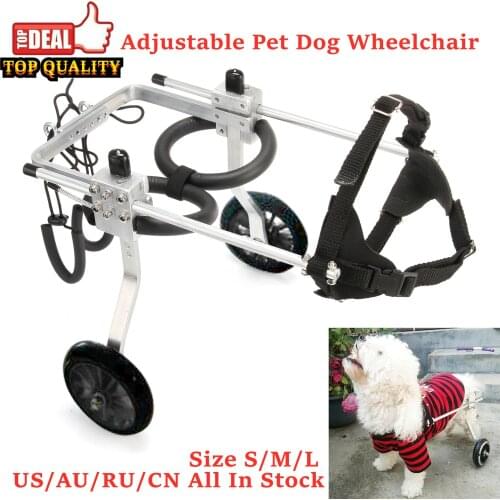 S/M/L Adjustable Pet Dog Wheelchair with 2 Wheels Dog Cart Hind Legs Rehabilitation for Handicapped Paralyzed Pets US,RU,AU Sell