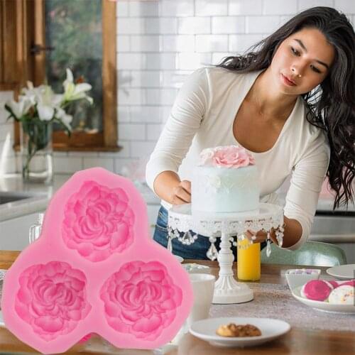 Rose Flower Silicone Molds Wedding Cupcake Topper Fondant Clay Tools Cake Decorating Molds Soap Gumpaste Resin Chocolate M6S8
