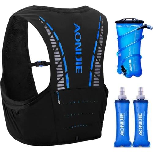 AONIJIEC933 250ml Trail Running Backpack 5L Lightweight Hiking Racing Cycling Marathon Hydration Vest Rucksack Optional Bottles