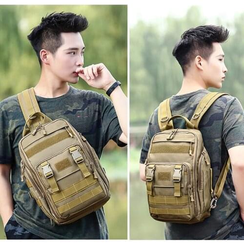 Fishing Tackle Backpack Portable Shoulder Crossbody Military Backpack for Outdoor Climbing Large Capacity Nylon Chest Bag XA774Y
