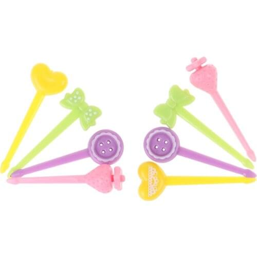 Animal Farm Fruit Fork Mini Cartoon Children Snack Cake Dessert Food Fruit Pick Toothpick Bento Lunches Party Decor 8pcs