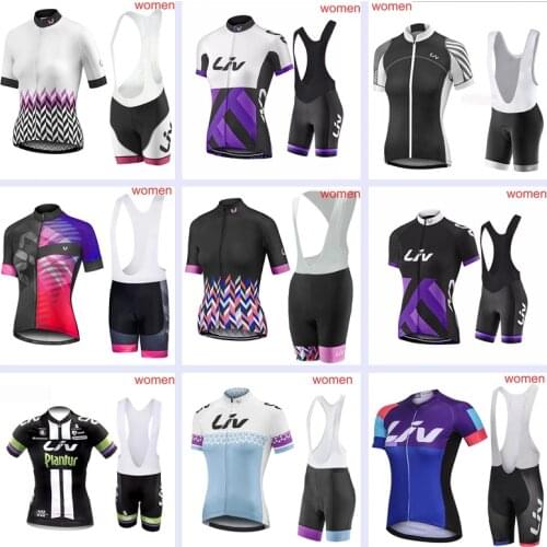 2019 Summer Pro Cycling Jersey Sets LIV Team Breathable Women Cycling Clothing Kits Outdoor Sports Suits MTB Bicycle Wear L1402