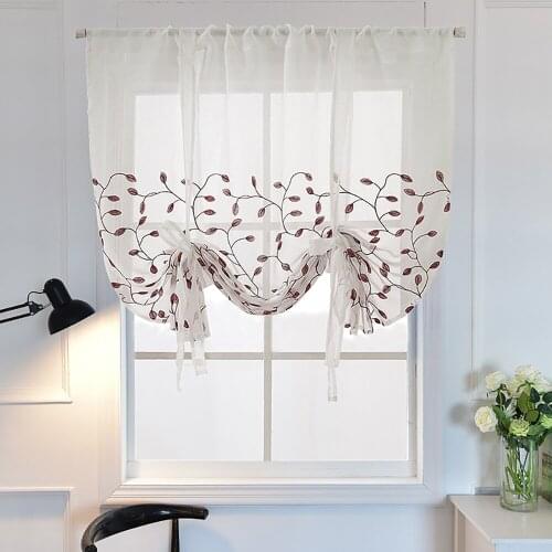Patterned Window Screen Short Curtain Gauze Mesh Gauze Living Room Partition Window Home Bay Window Curtain