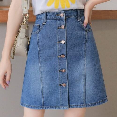 Female Korean Vintage WomenS Pencil Denim Jeans Skirts Woman Clothes Lady Trendy 2020 Summer Style A6294