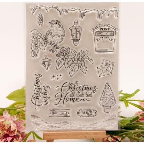 1pc Christmas Bird Transparent Clear Silicone Stamp Seal Cutting DIY Scrapbooking Rubber Coloring Embossing Diary Decor Reusable